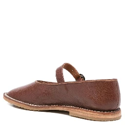 Brava buckle-strap leather flat pumps