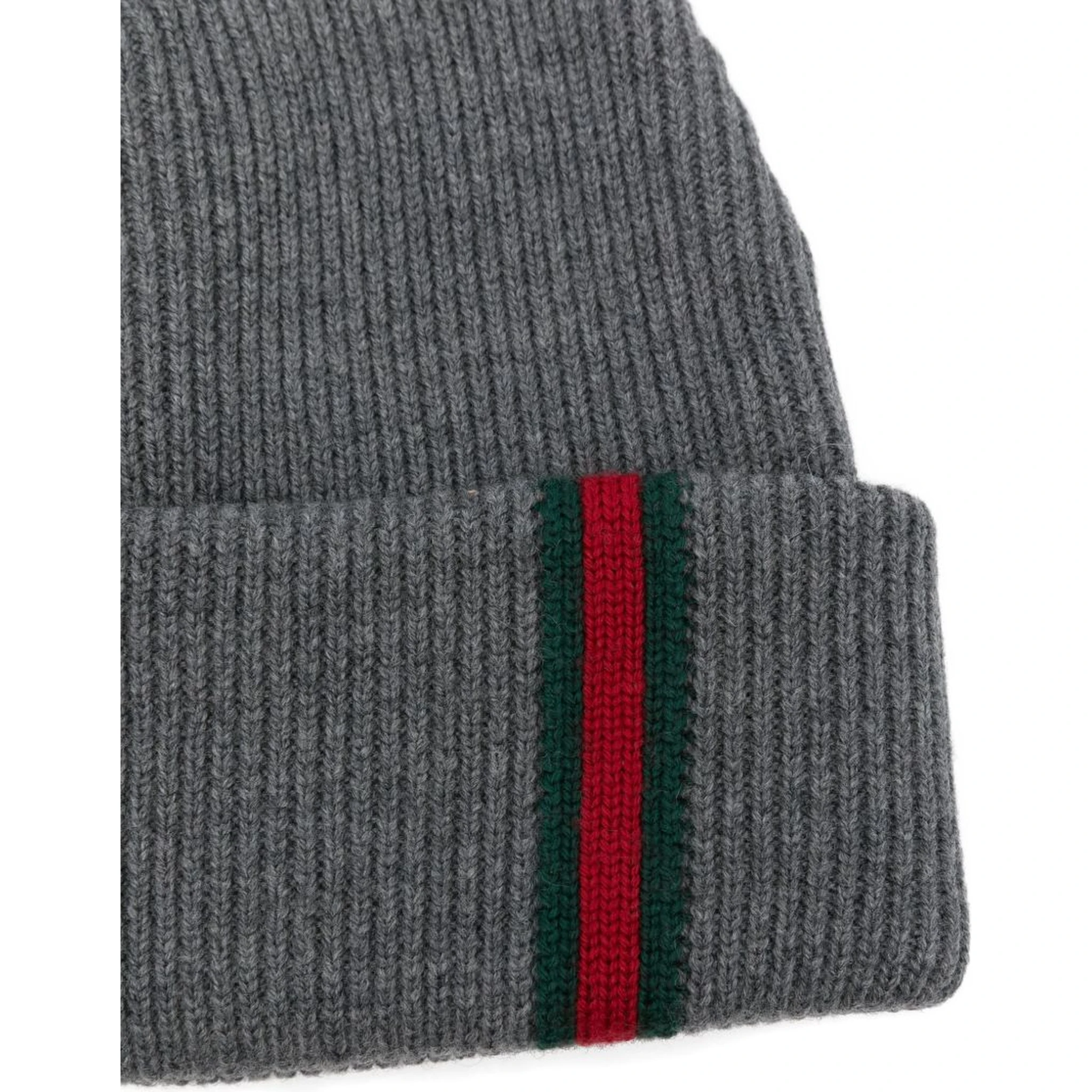 Gucci ribbed web beanie