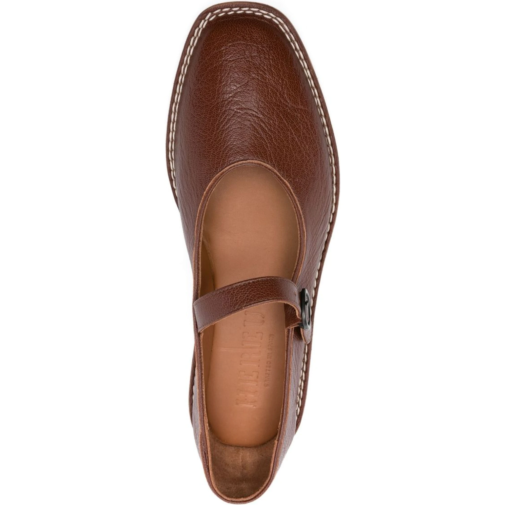 Brava buckle-strap leather flat pumps