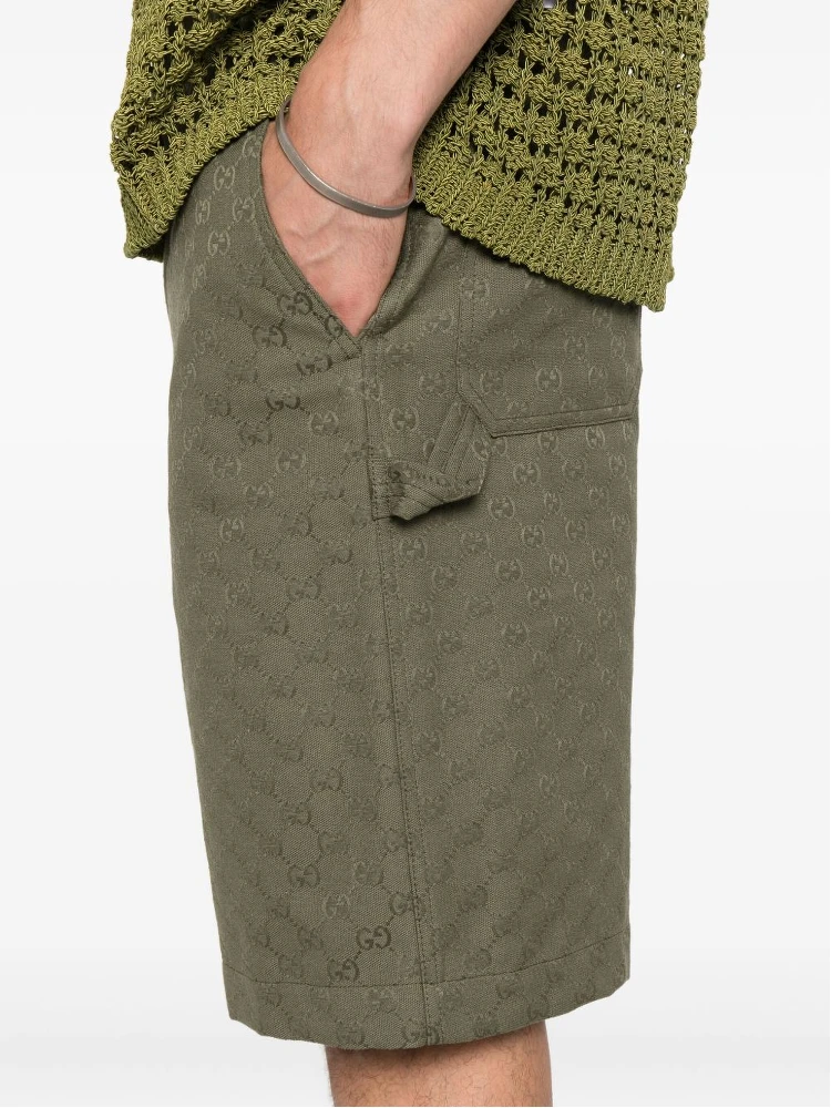 Olive Green Cotton Blend Bermuda Shorts alternative