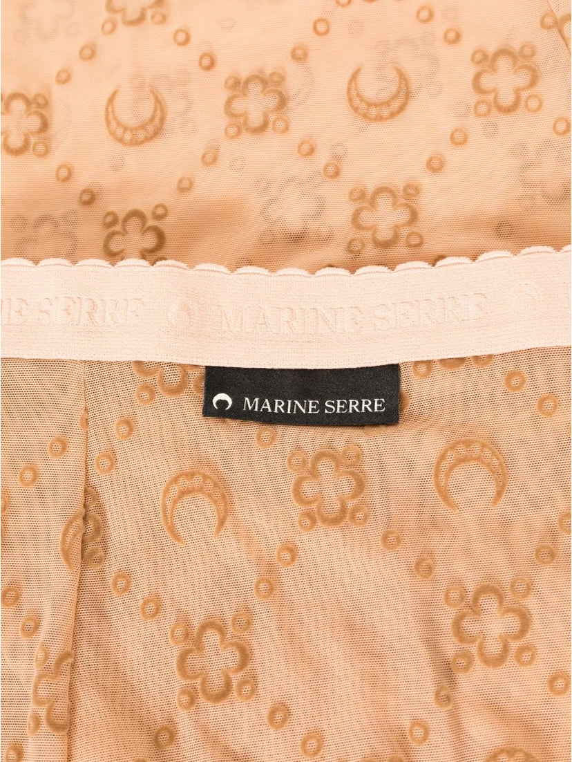 Signature Moonogram Footed Mesh Tights In Bg60 Camel