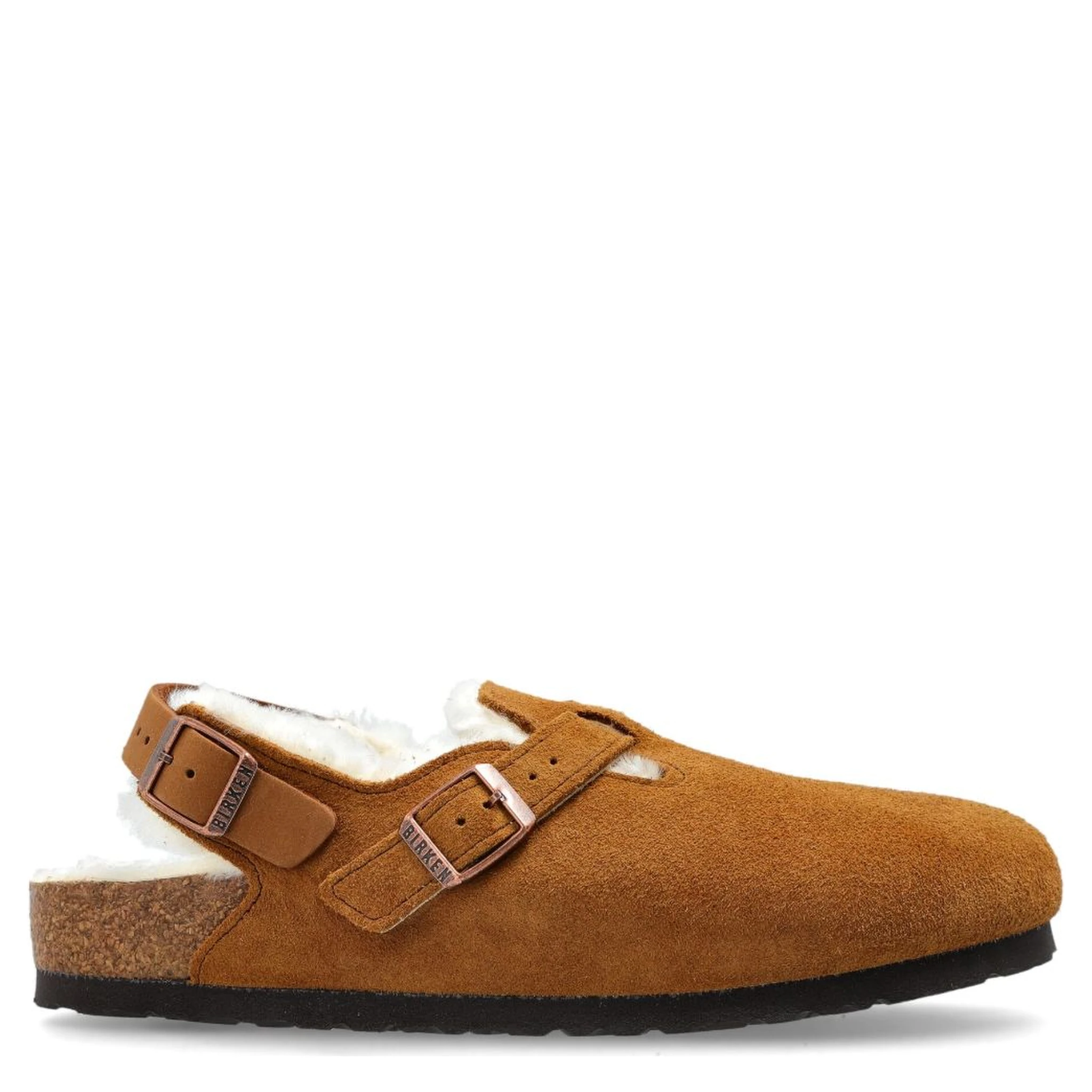 Tokio Shearling Suede Slippers In Animal Print