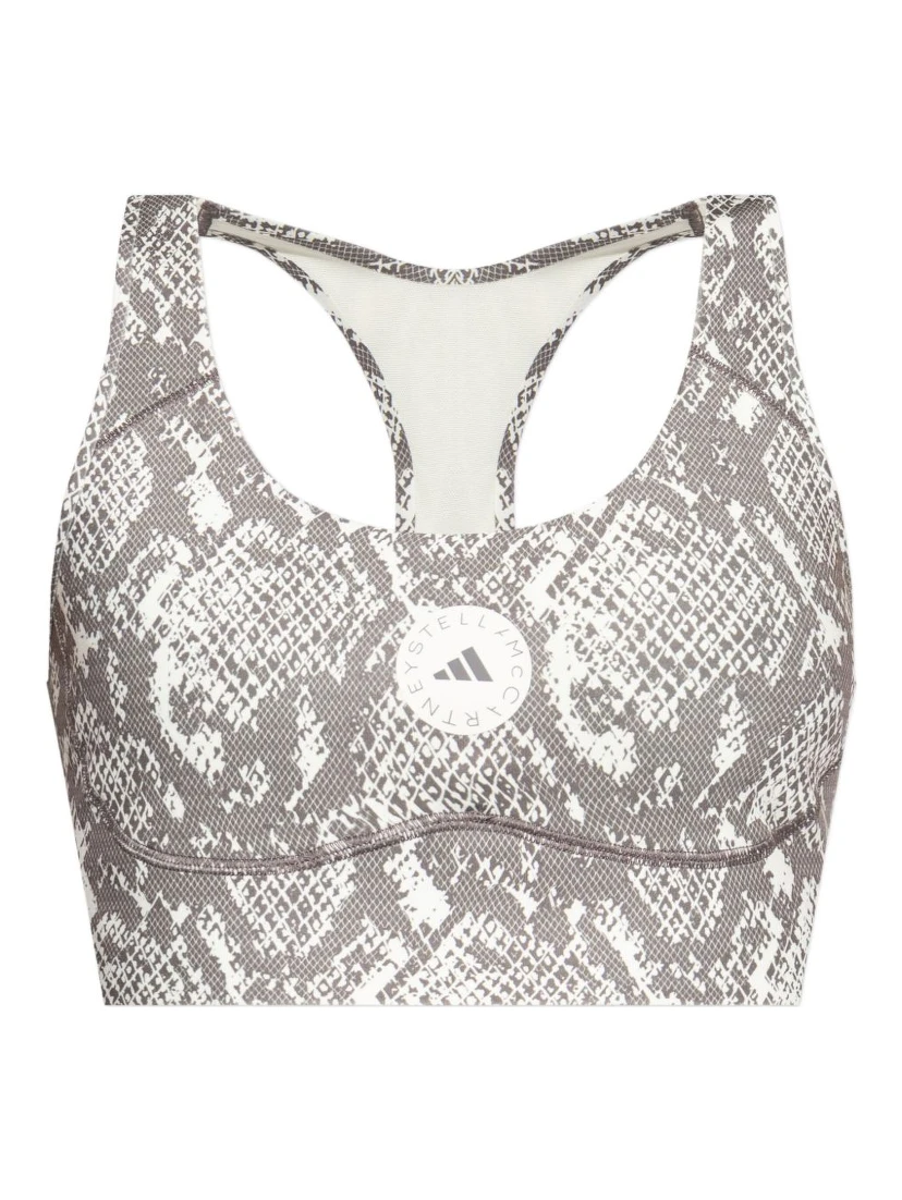 racer-back snake-print sports bra