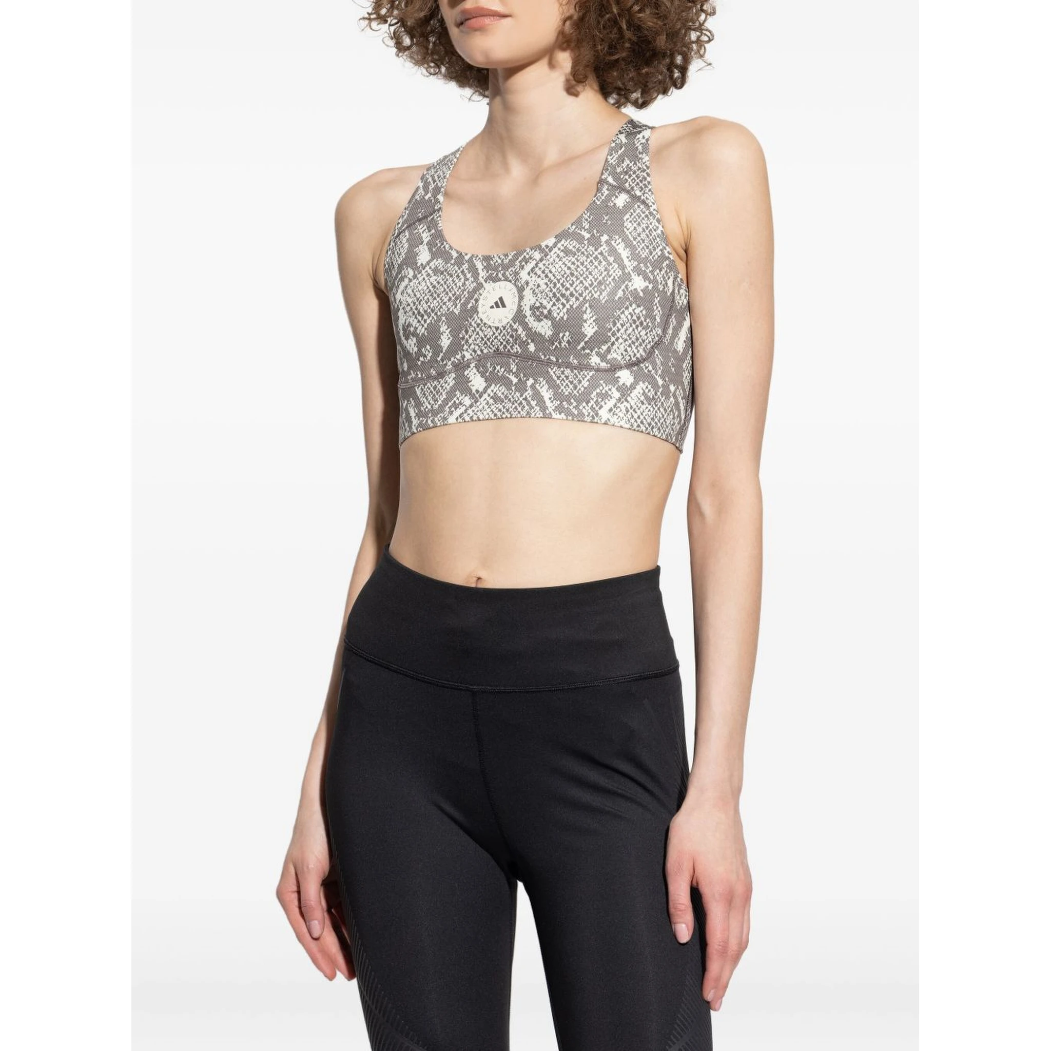 racer-back snake-print sports bra