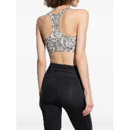 racer-back snake-print sports bra