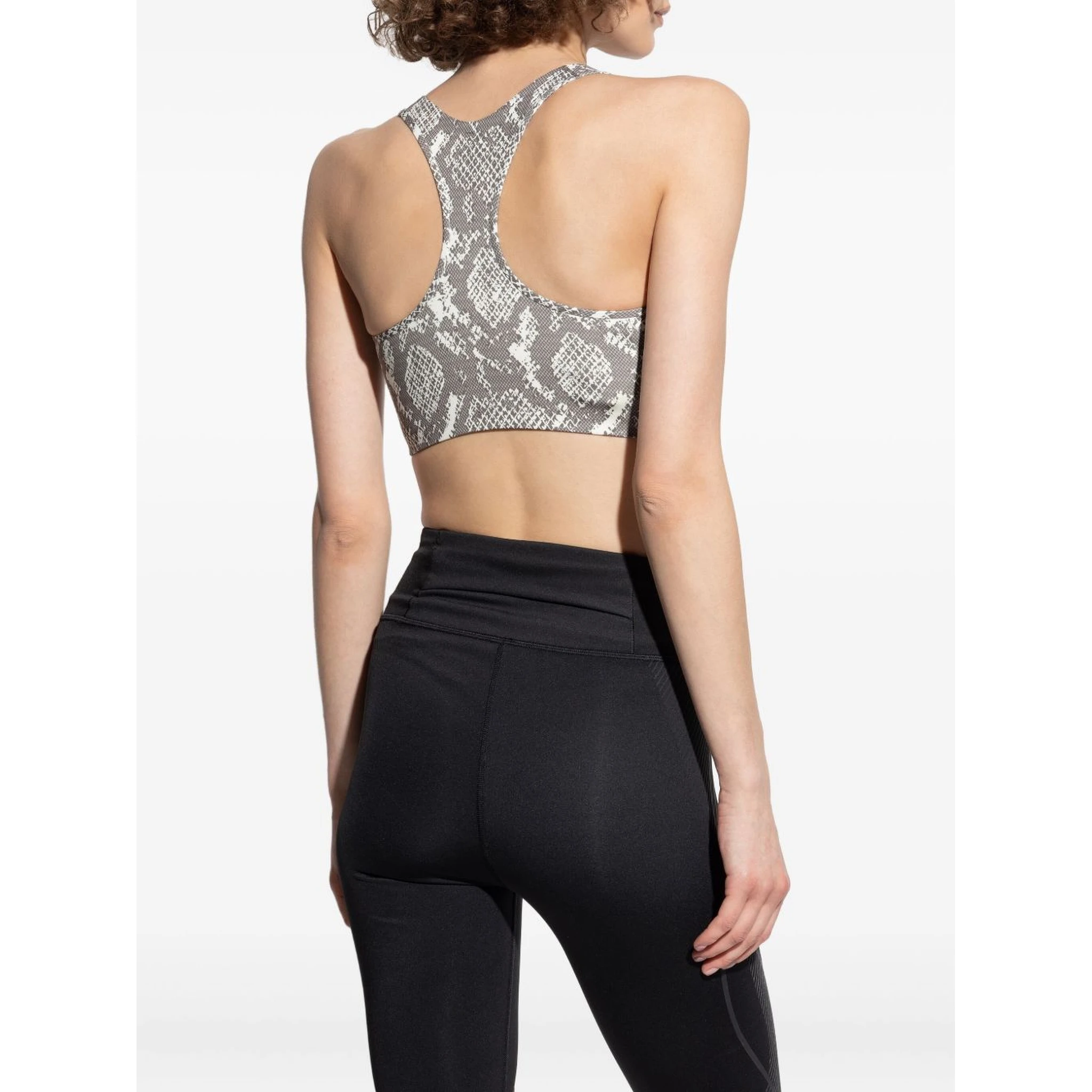 racer-back snake-print sports bra