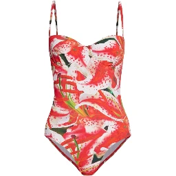 floral-print swimsuit