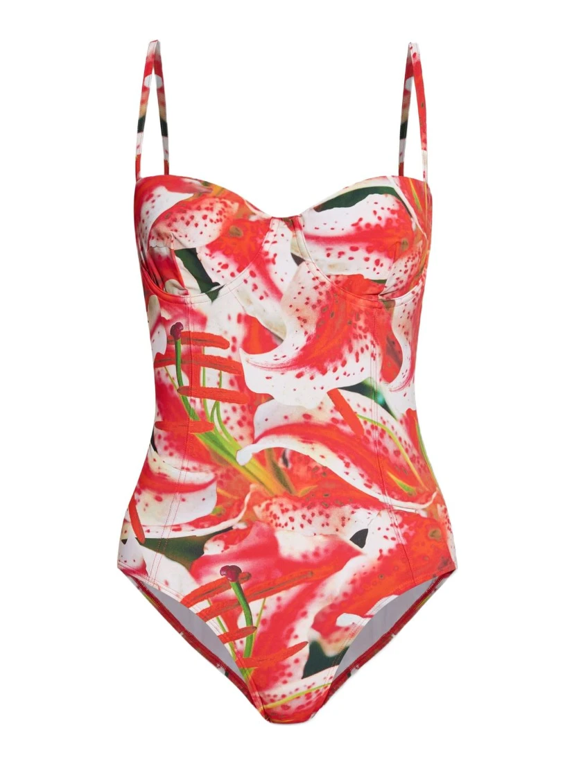 floral-print swimsuit