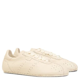 Step leather low-top sneakers