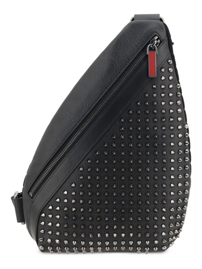 Funky Slingback Leather Backpack In Black