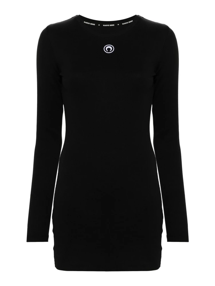 Crescent Moon-embroidered mini dress