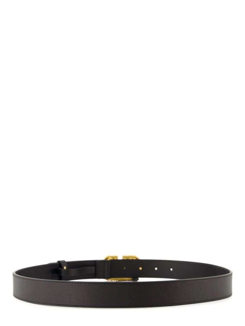 Vlogo Signature Leather Belt In Black