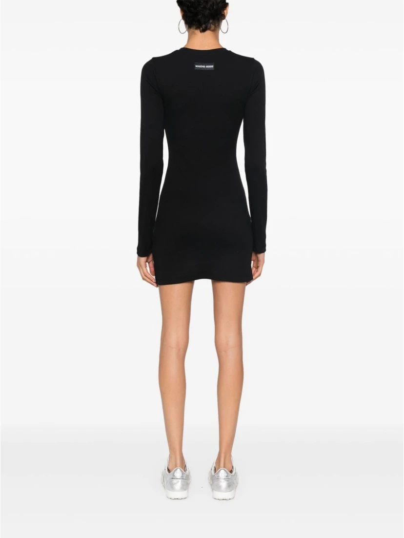 Crescent Moon-embroidered mini dress