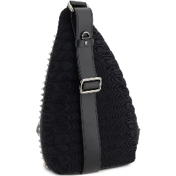 Funky Slingback Leather Backpack In Black