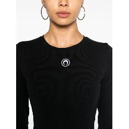 Crescent Moon-embroidered mini dress