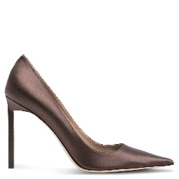 85mm Betty Satin Pointed-toe Pumps In Brown