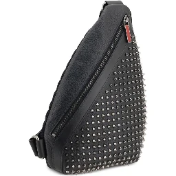 Funky Slingback Leather Backpack In Black