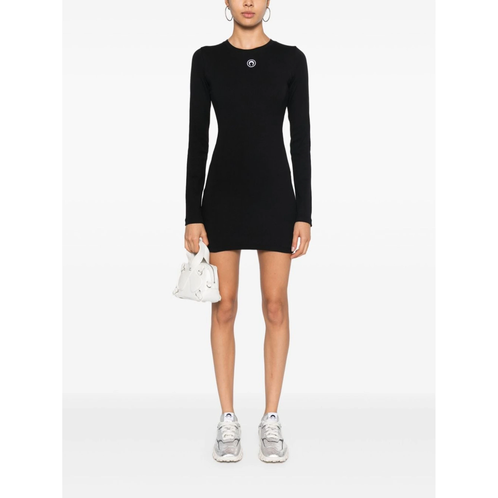 Crescent Moon-embroidered mini dress