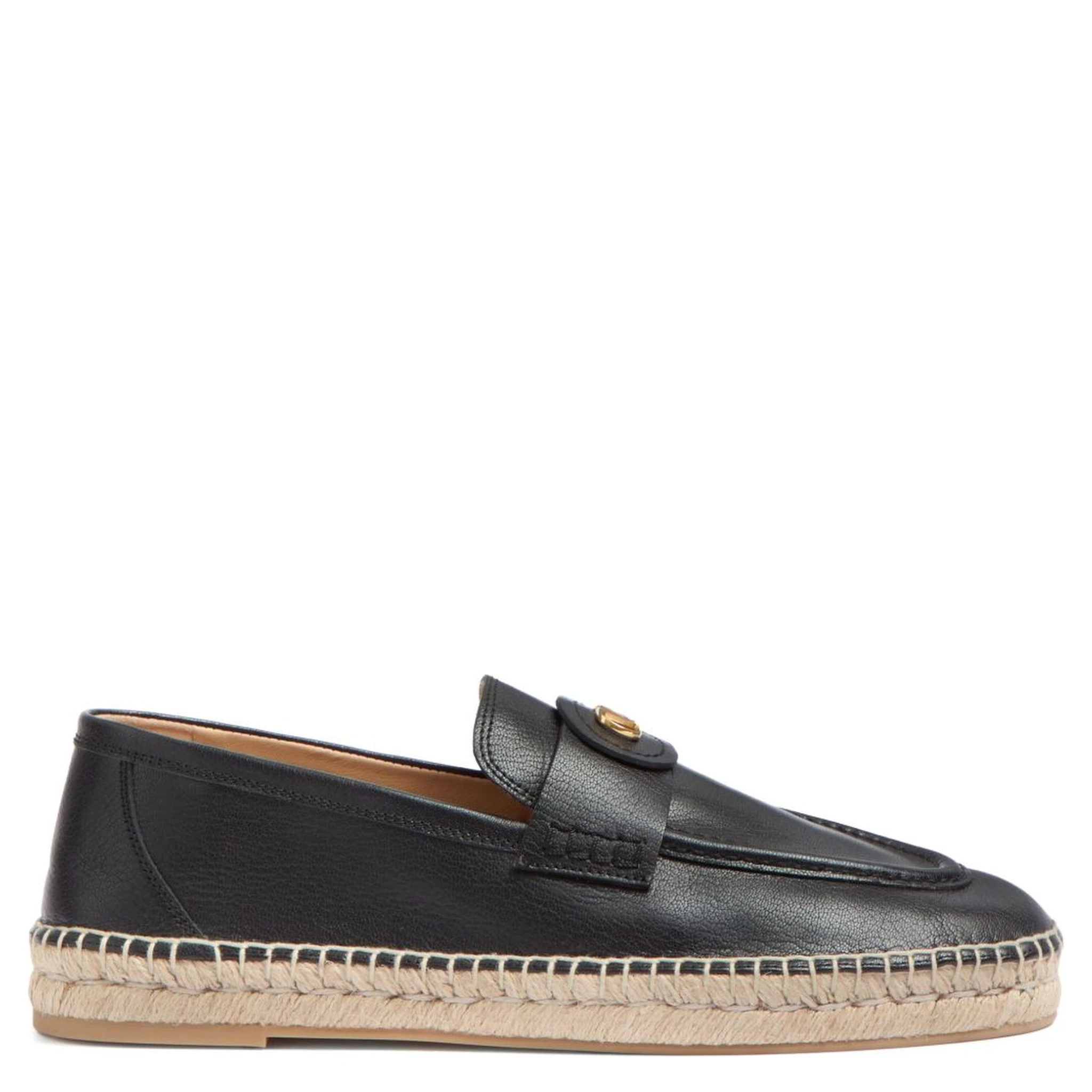 Palm Avenue Calf Leather Espadrilles In Black