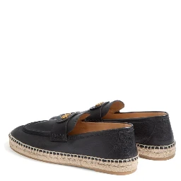 Palm Avenue Calf Leather Espadrilles In Black