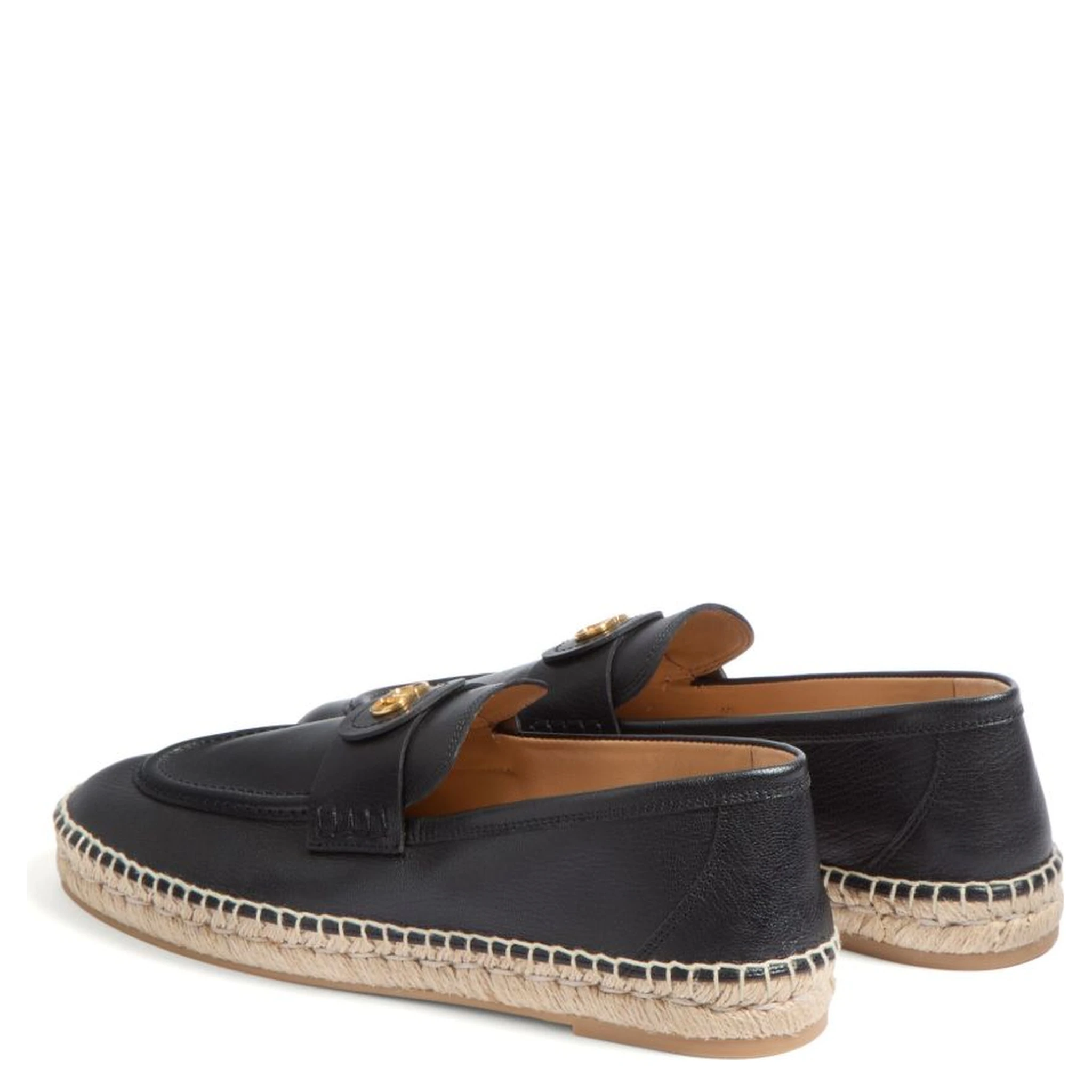 Palm Avenue Calf Leather Espadrilles In Black