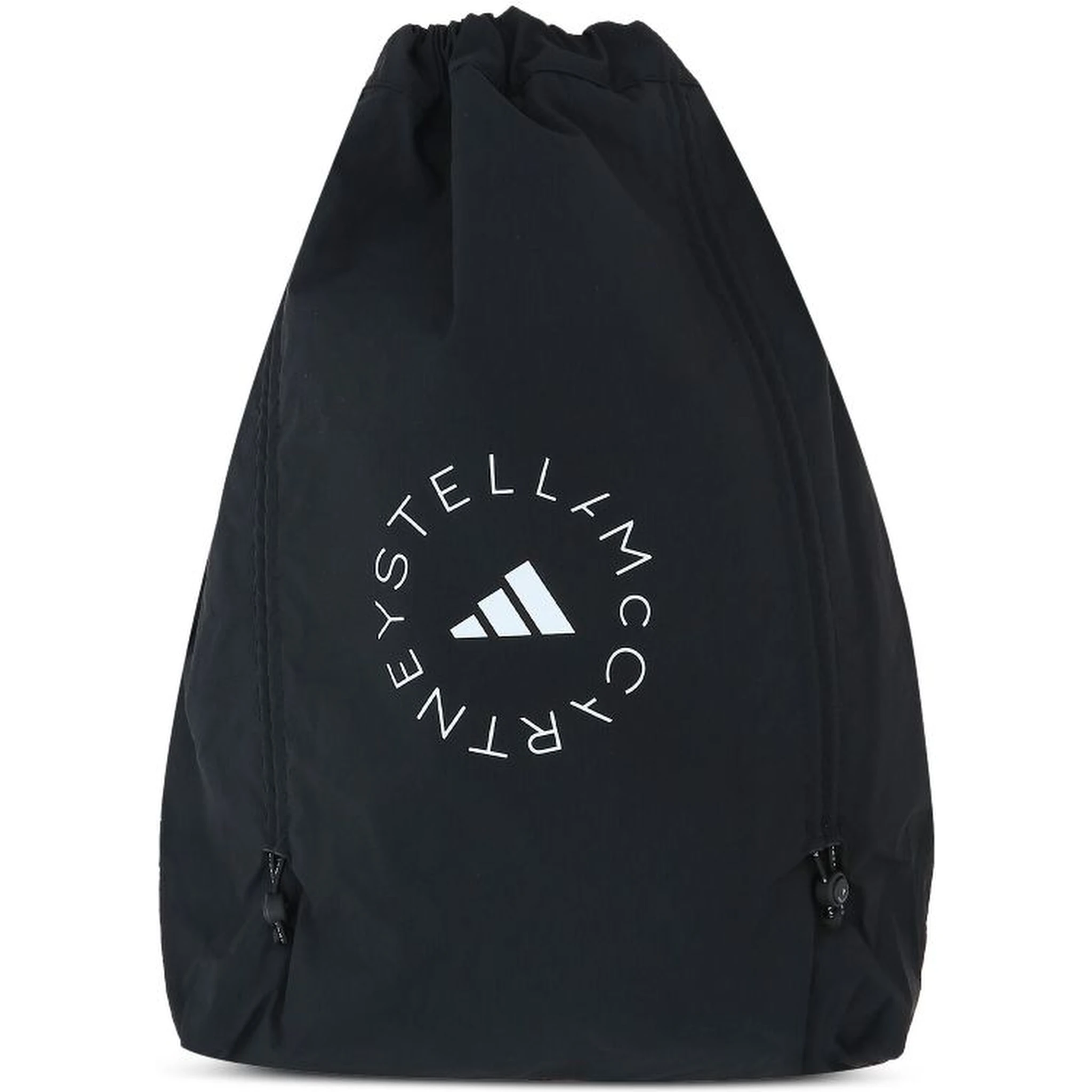 Gymsack Backpack With Adjustable Straps And Side Zipper Pocket In Black