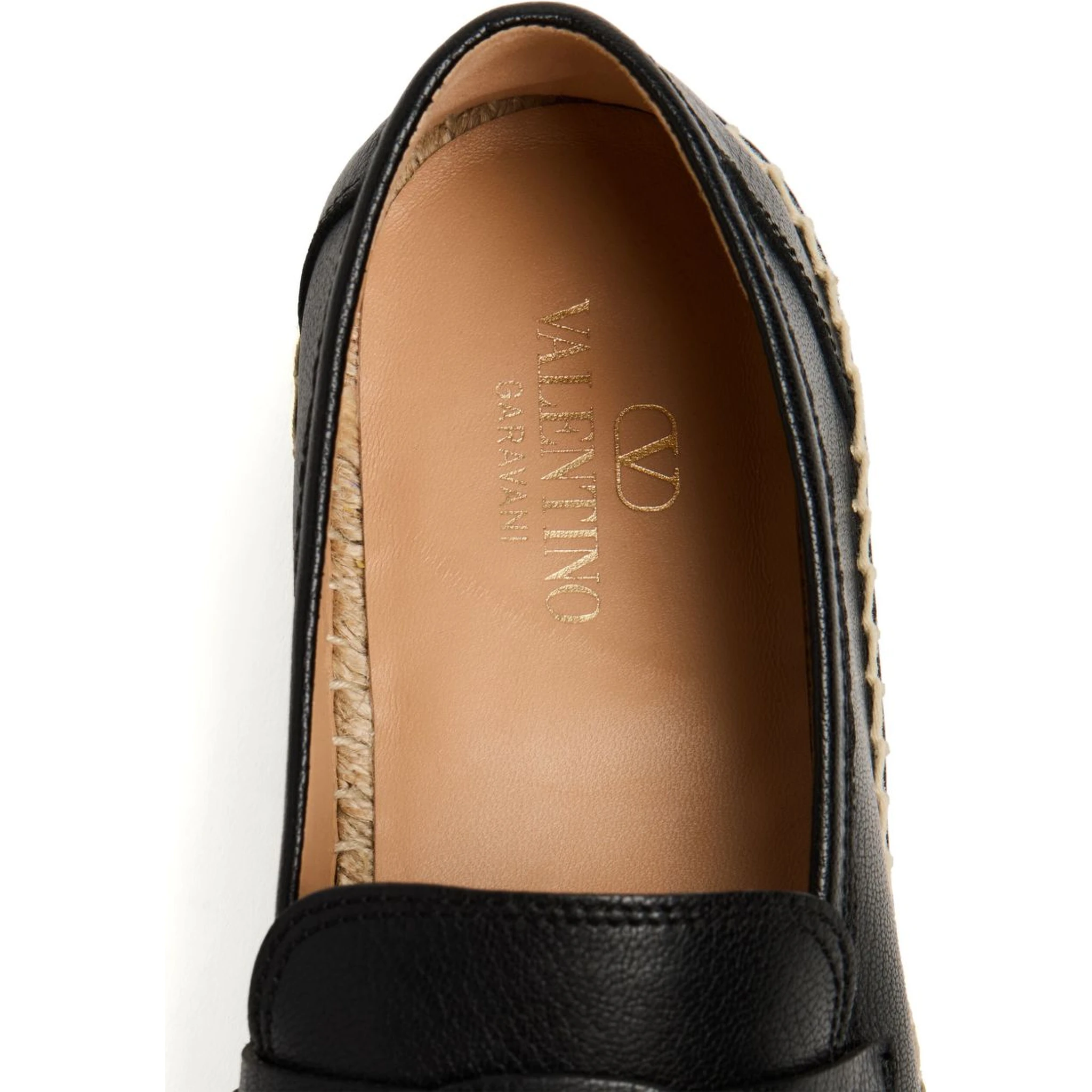 Palm Avenue Calf Leather Espadrilles In Black