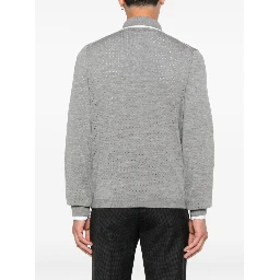 قميص بولو رجالي من الصوف بأكمام طويلة بنقشة جلد الحيوانات