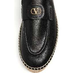 Palm Avenue Calf Leather Espadrilles In Black