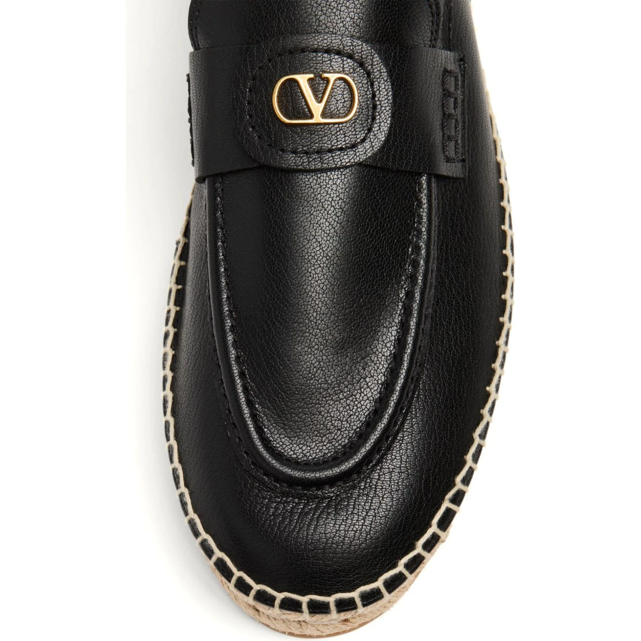 Palm Avenue Calf Leather Espadrilles In Black