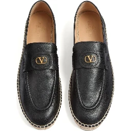 Palm Avenue Calf Leather Espadrilles In Black