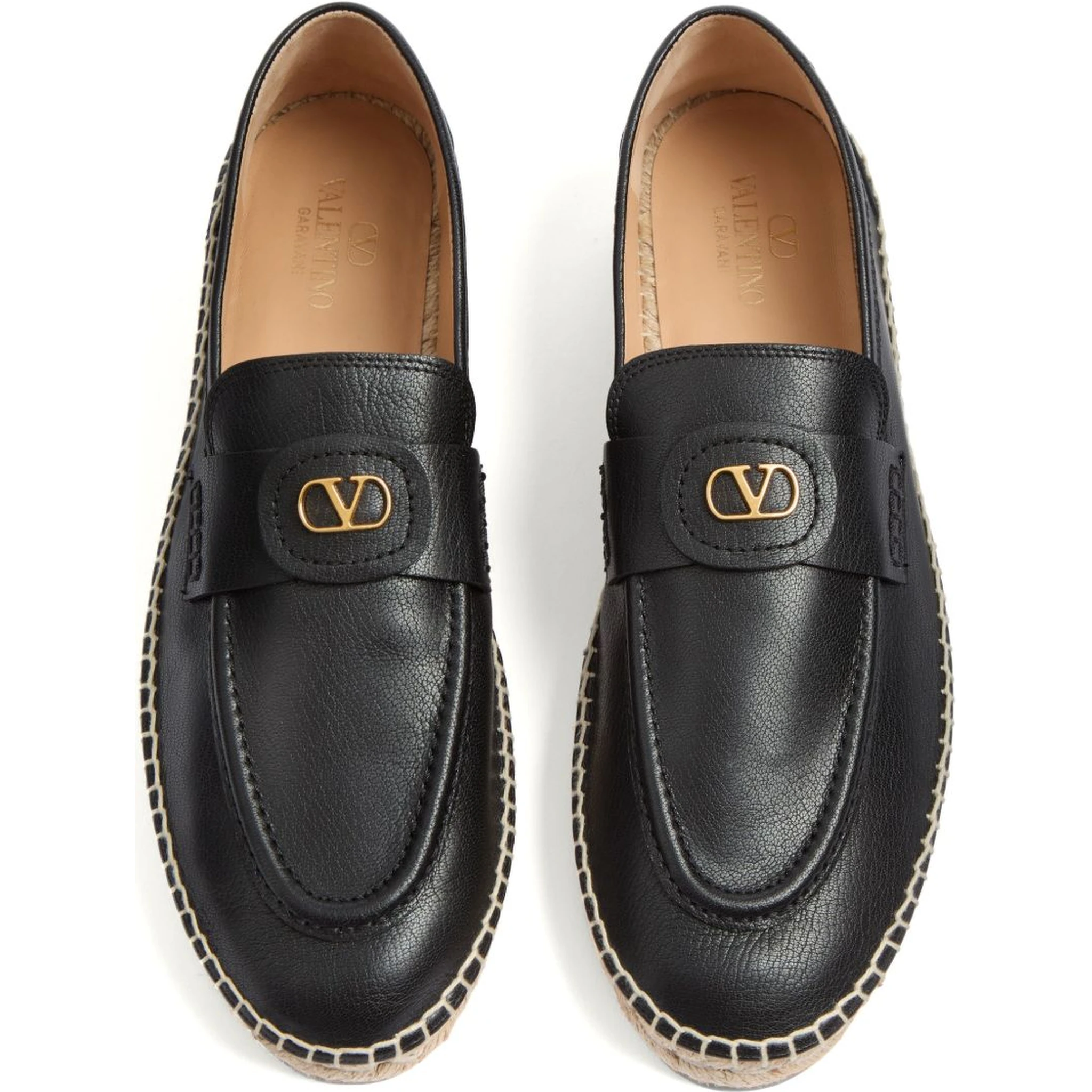 Palm Avenue Calf Leather Espadrilles In Black