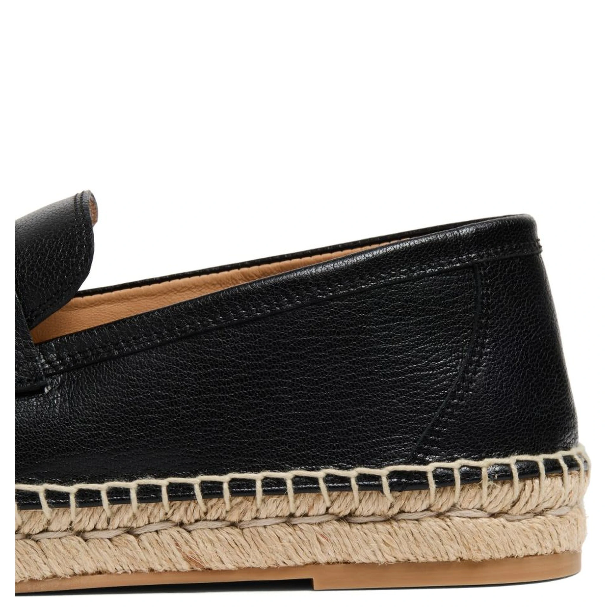 Palm Avenue Calf Leather Espadrilles In Black