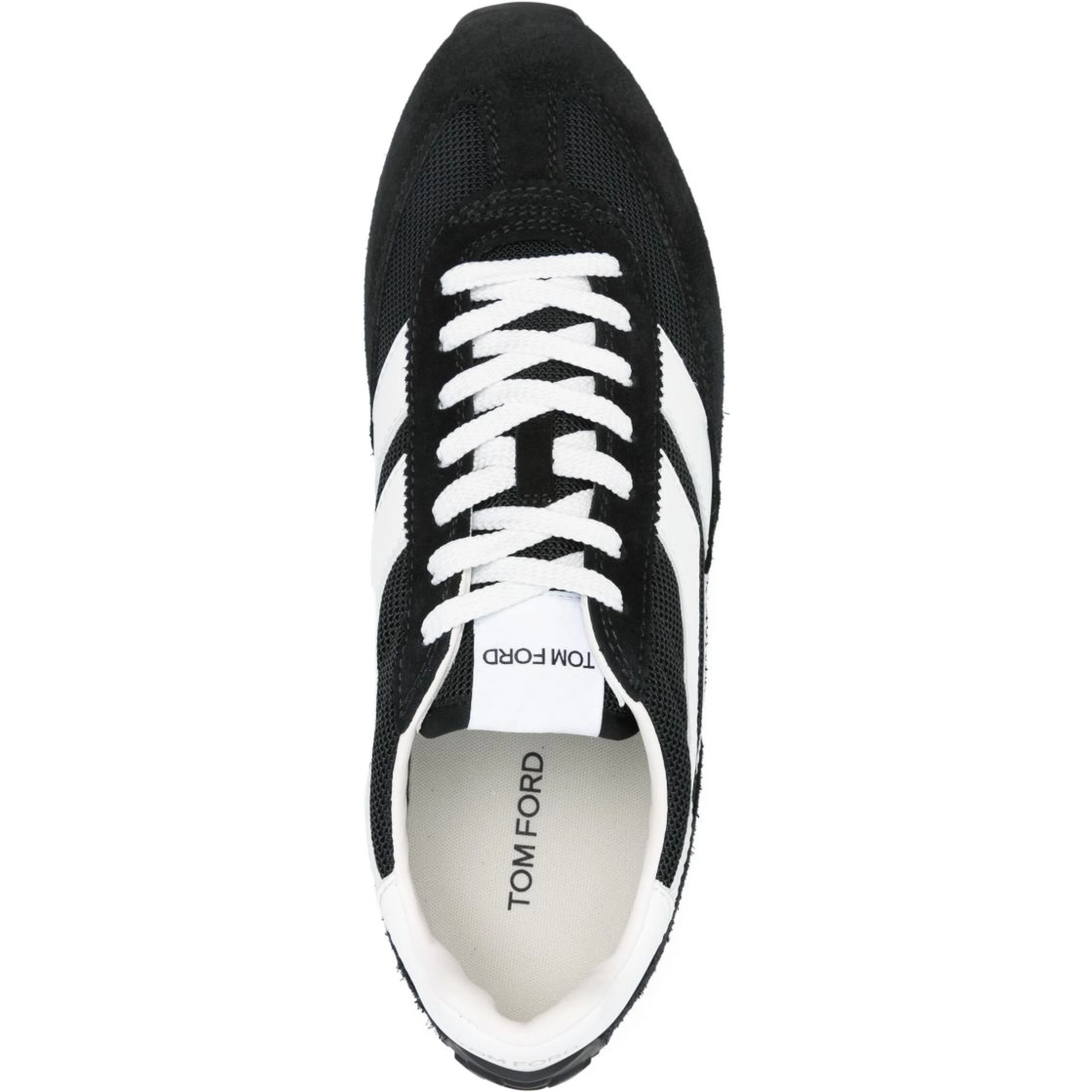 Suede Sneakers With Contrast Panels And Flat Sole In Black