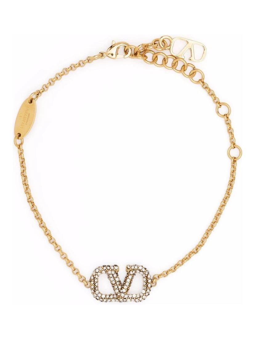 Vlogo Signature Strass Bracelet In Gold