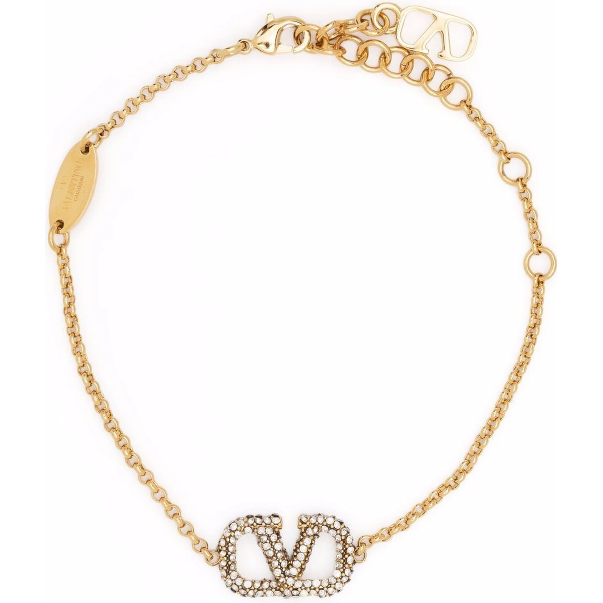 Vlogo Signature Strass Bracelet In Gold
