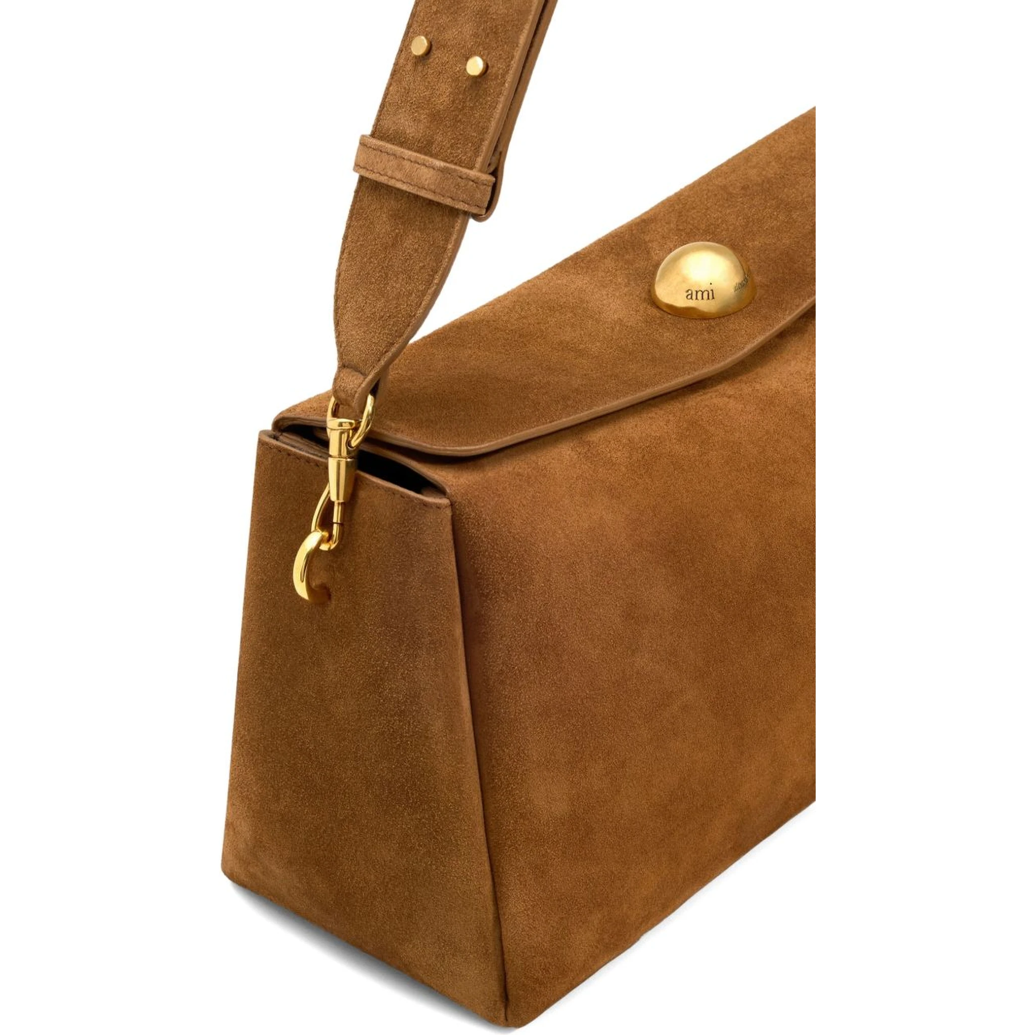 AMI Paris Carrousel suede bag