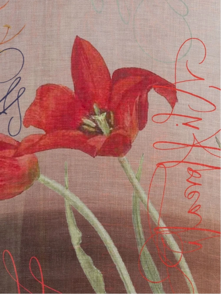 Floral-print Silk Scarf In Neutral alternative