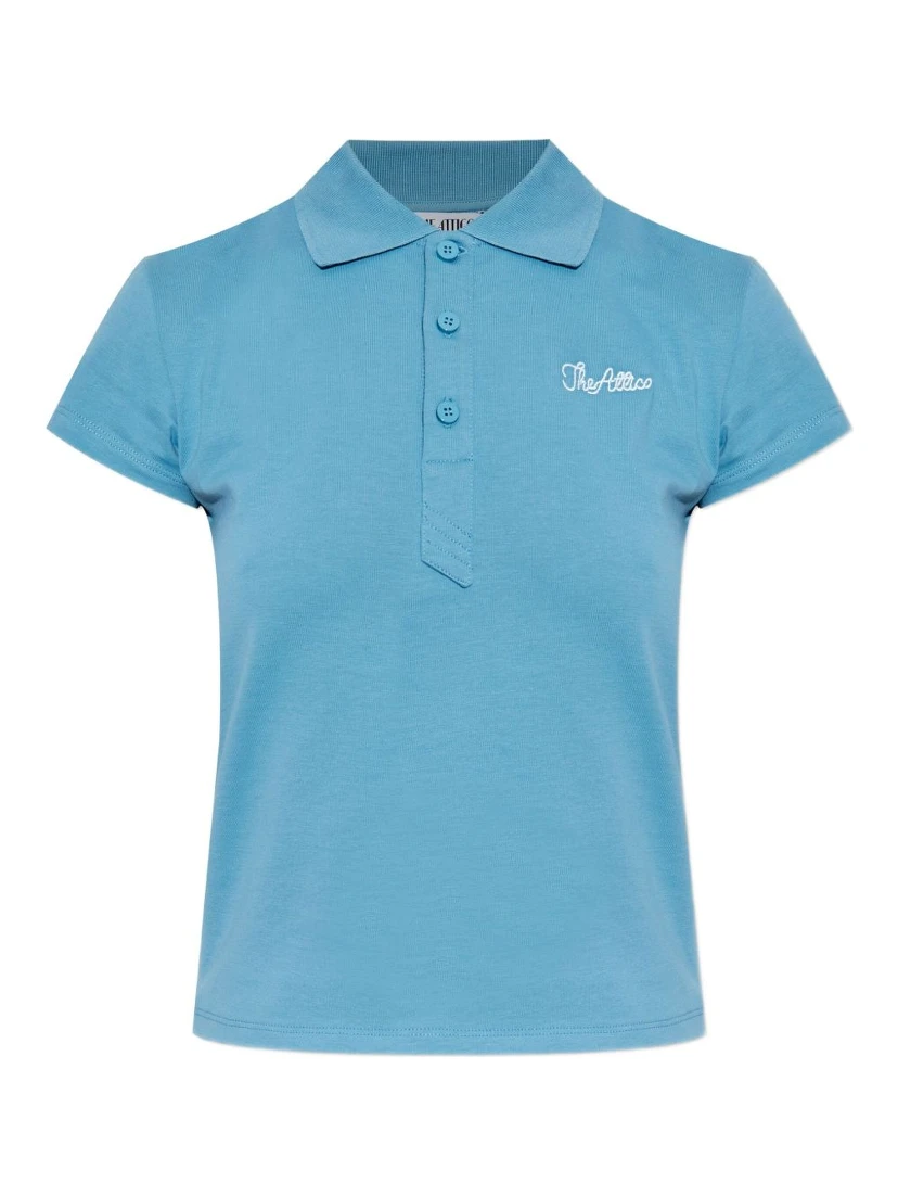 The Attico embroidered cotton polo shirt
