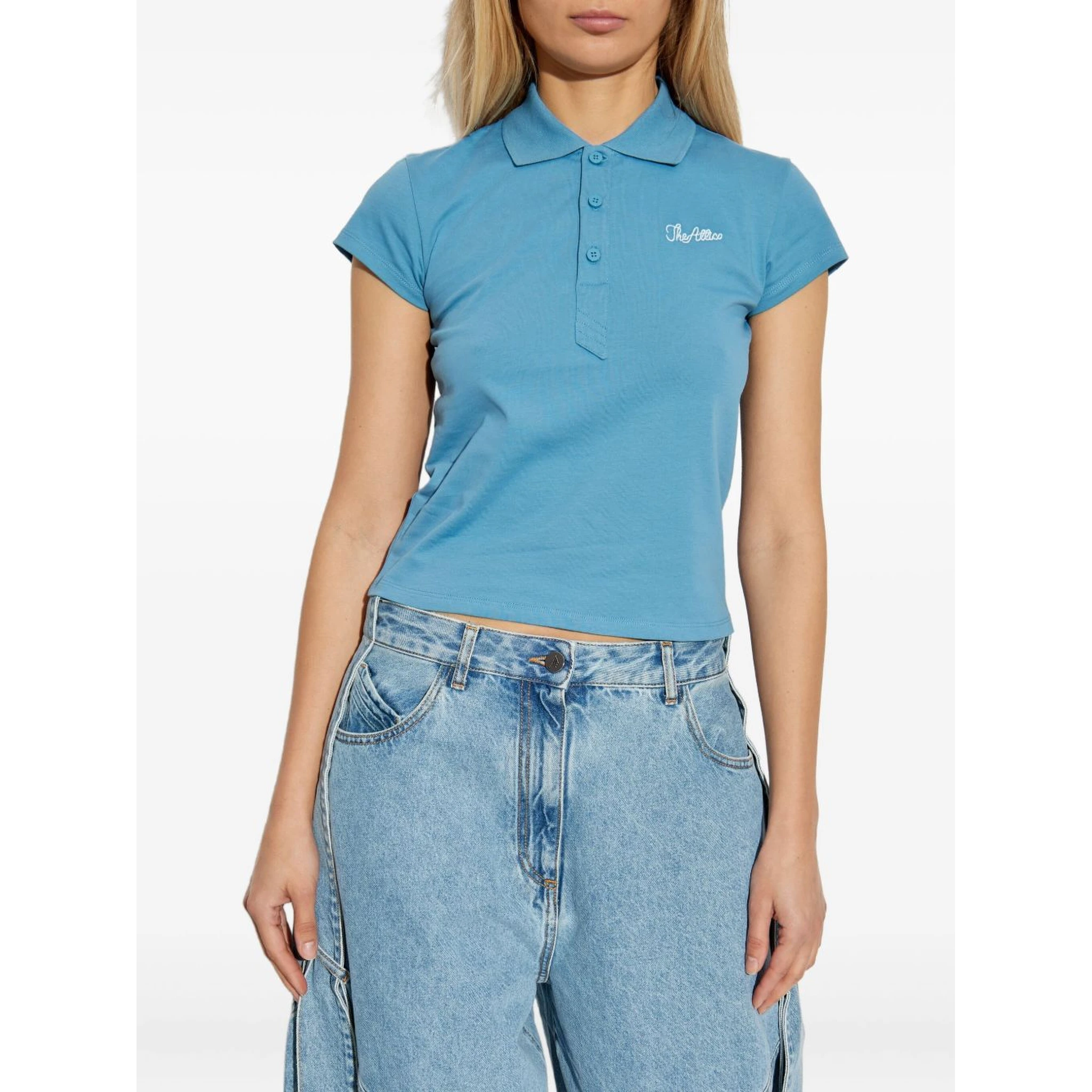 The Attico embroidered cotton polo shirt