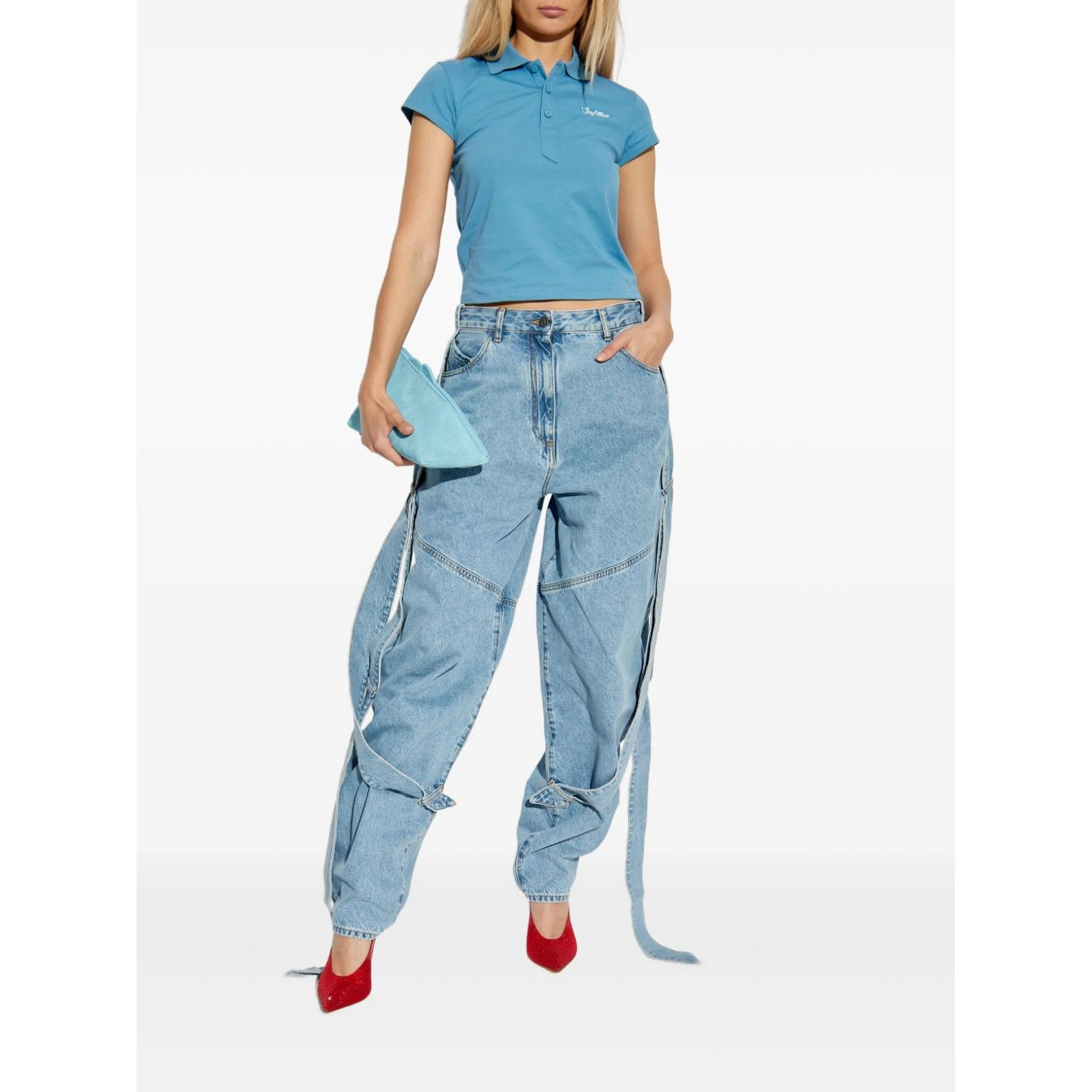 The Attico embroidered cotton polo shirt