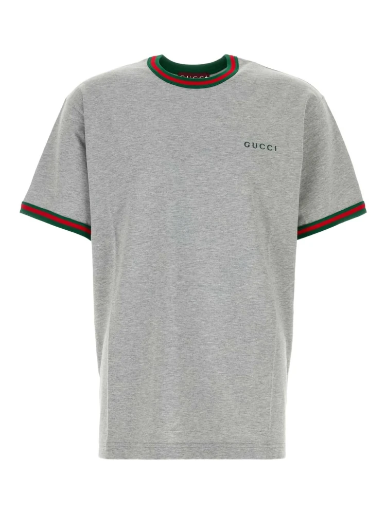 ribbed-trim cotton T-shirt