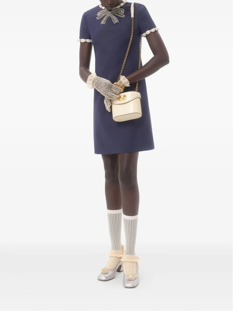 Valentino Garavani Wool And Silk Embroidered Dress In Blue alternative