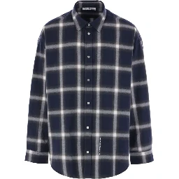 Checked Pattern Button-down Shirt In Black