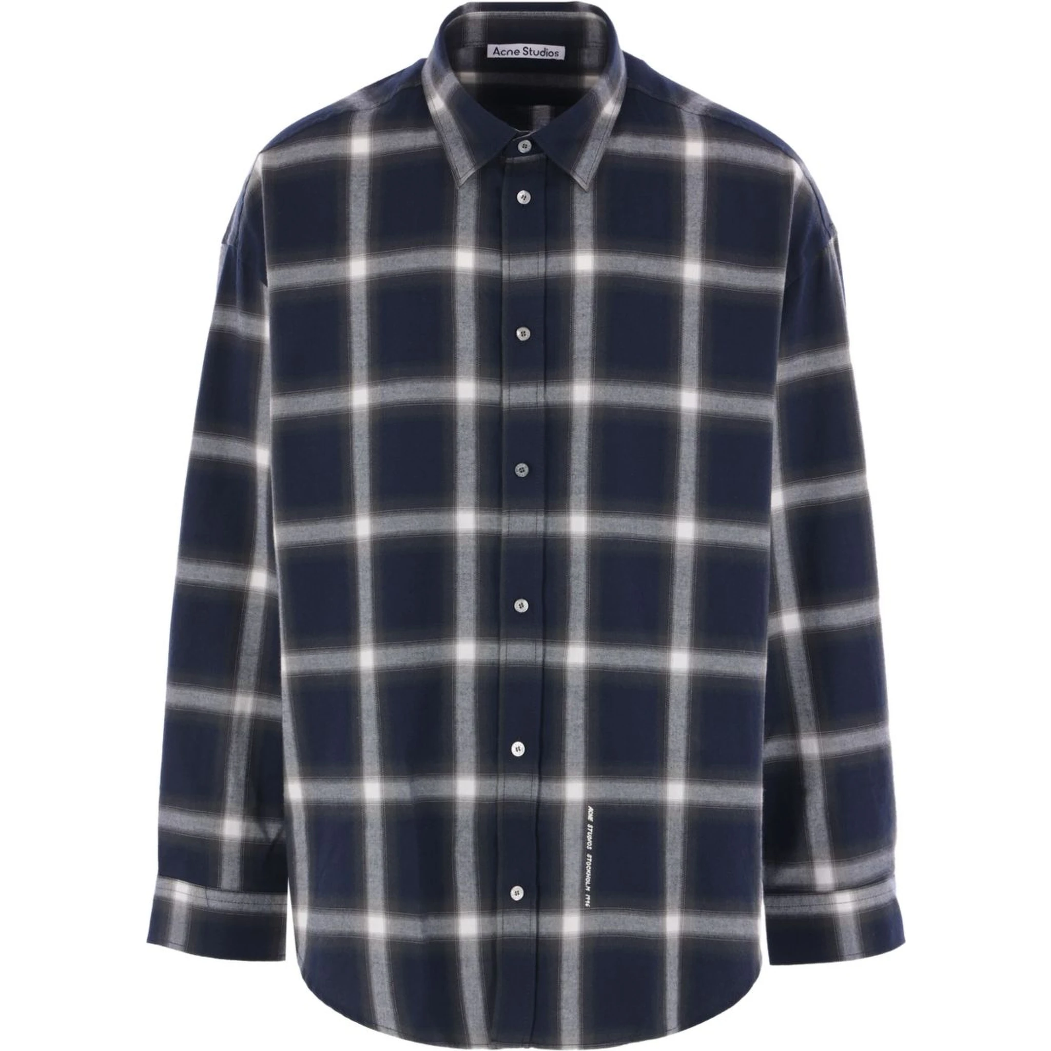 Checked Pattern Button-down Shirt In Black