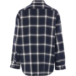 Checked Pattern Button-down Shirt In Black