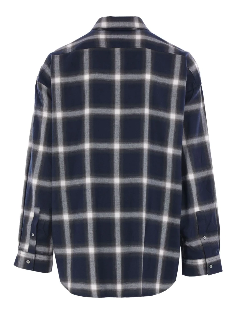 Checked Pattern Button-down Shirt In Black