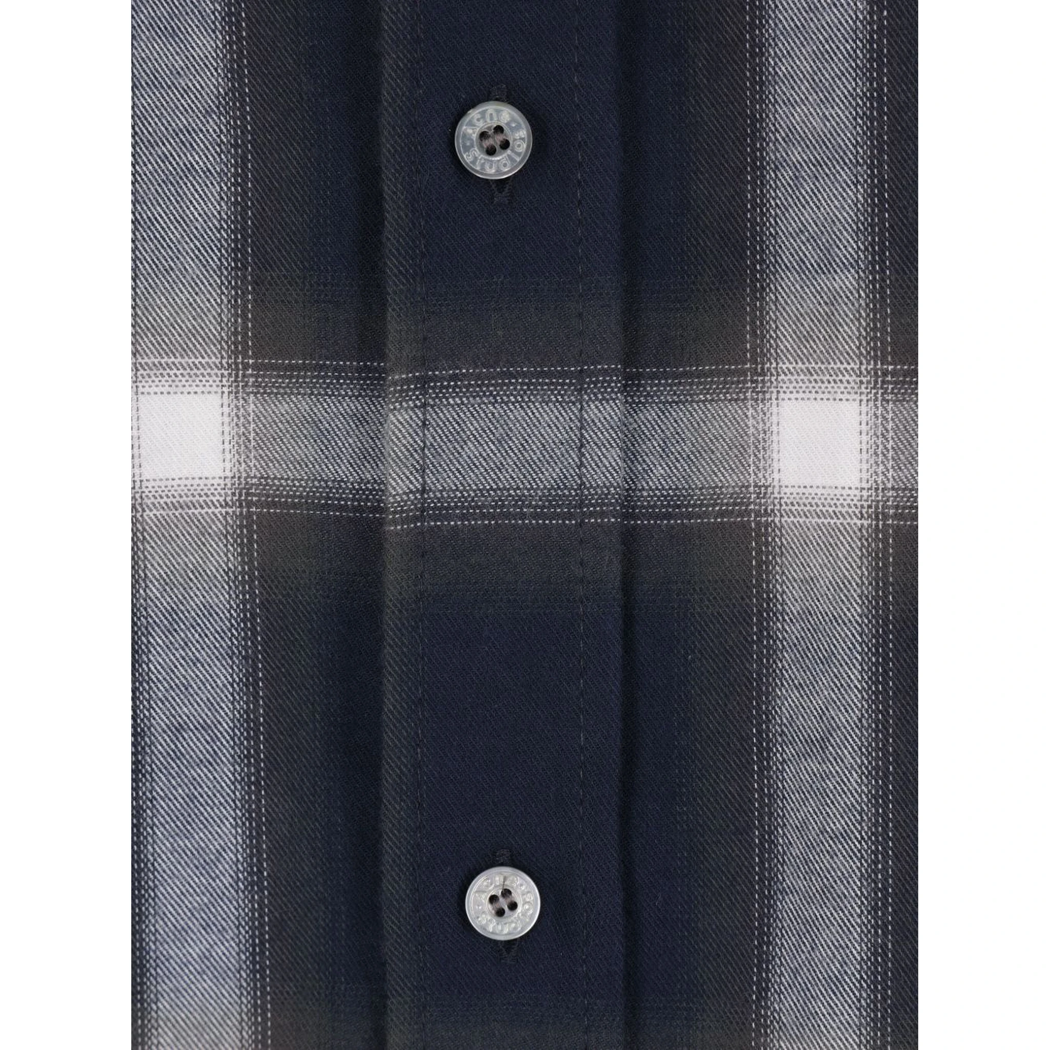 Checked Pattern Button-down Shirt In Black