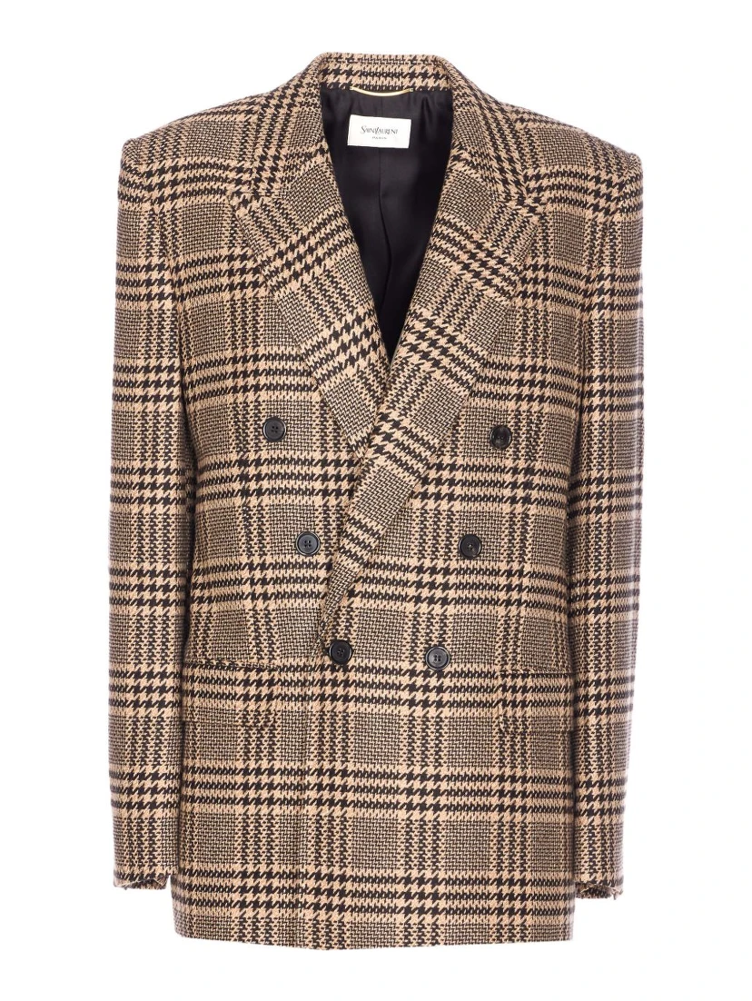 Saint Laurent double-breasted check blazer