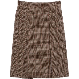 pleated plaid midi skirt